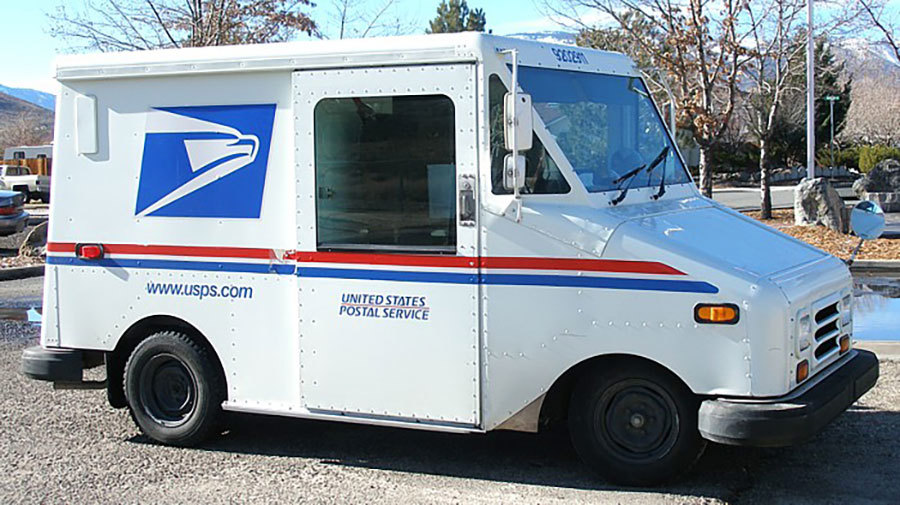 United States Postal Service (USPS) mail truck.