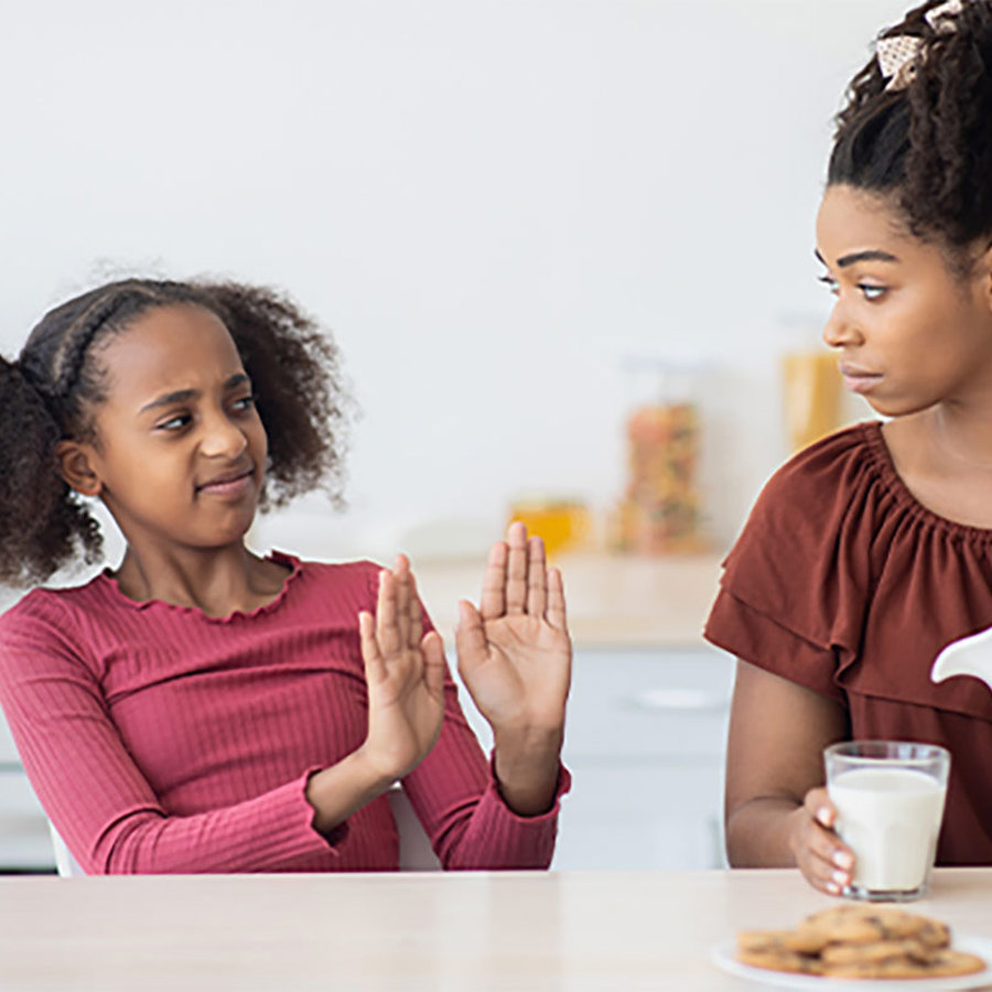 A family with lactose intolerance.