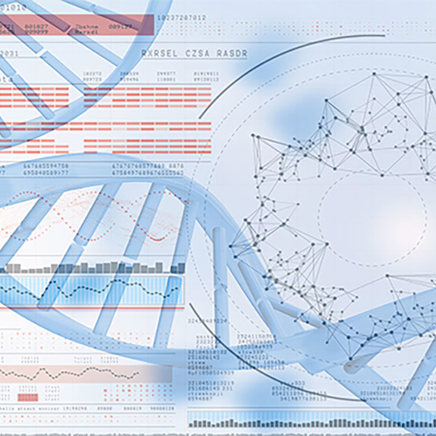 Gene diagram blueprint concept.