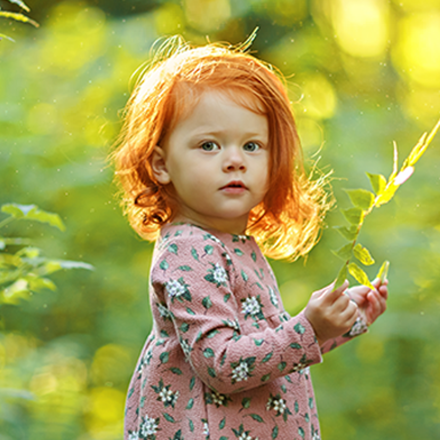 Little red-haired girl.