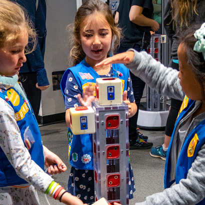 Girl Scout Daisies participating in the Robo-Designers program.
