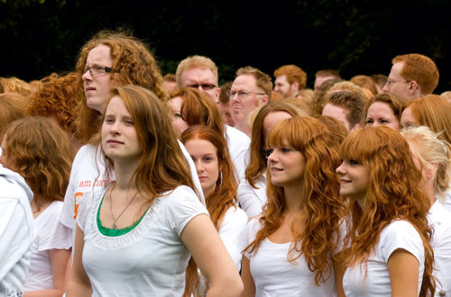 Crowd of red-haired people