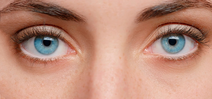Blue eyes.
