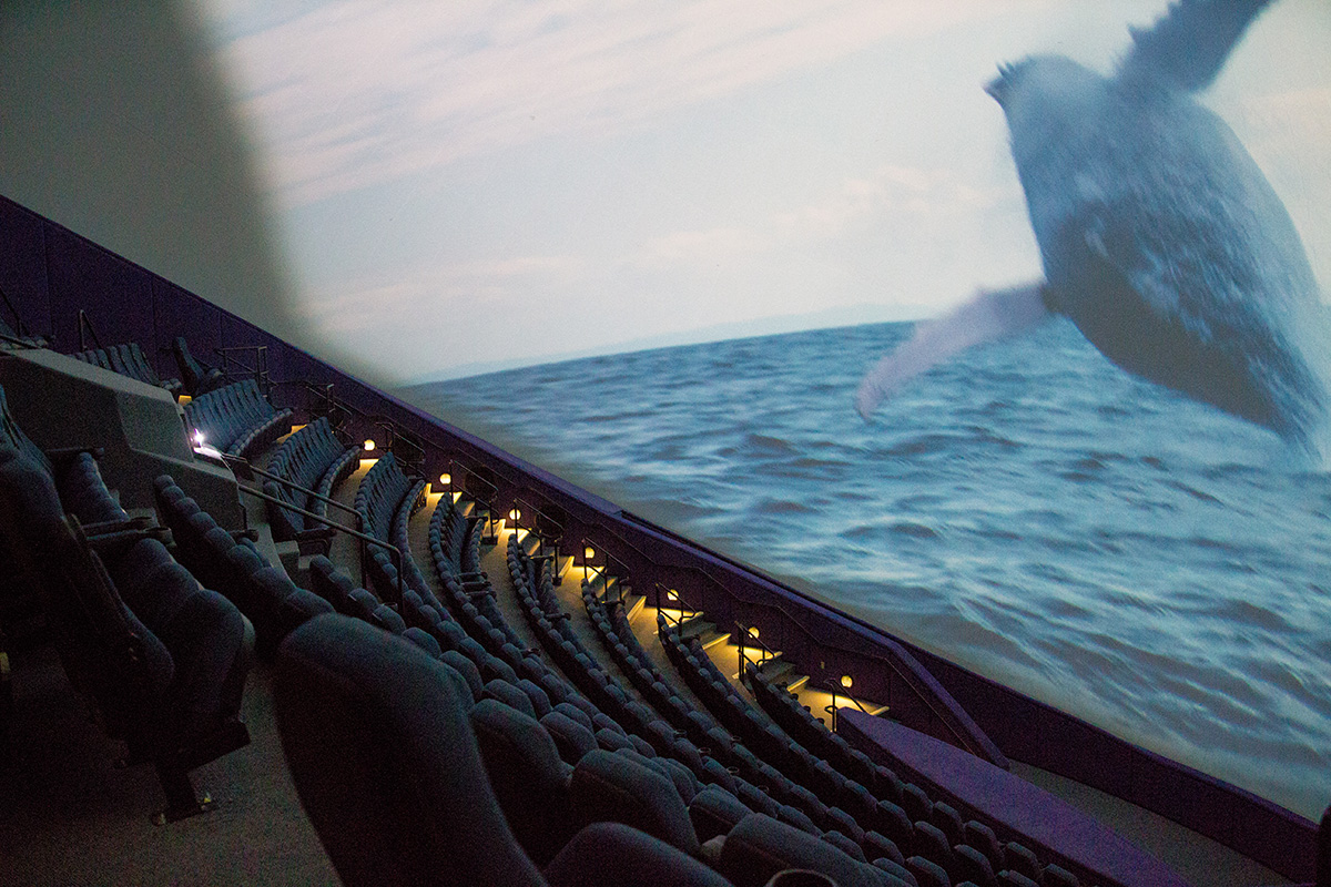 Inside the IMAX Dome Theater.