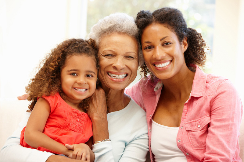 A grandmother, mother, and daughter.