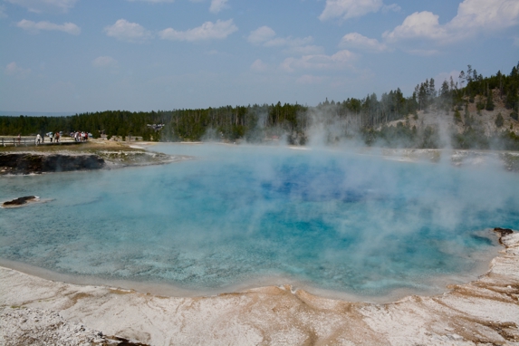 Image showing a steaming hot spring in Yellowstone National Park.