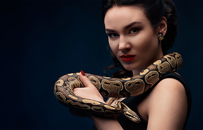 Woman with a snake.