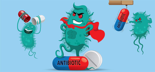 Cartoon superbugs.