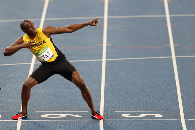 Image of Usain Bolt celebrating a victory