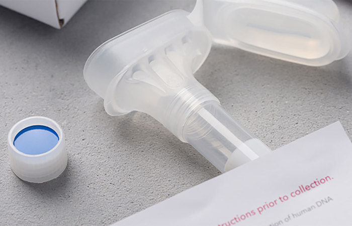 Saliva collection kit consumer ancestry test.