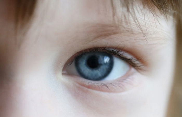 Blue eyes close up.