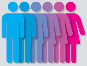 Multicolored gender icons.