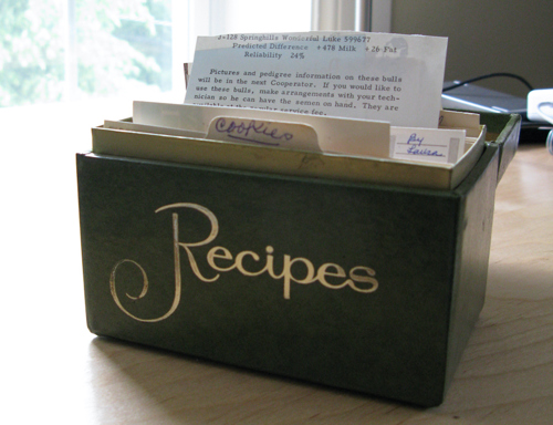 Box of recipes