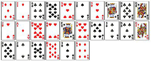 26 random playing cards.