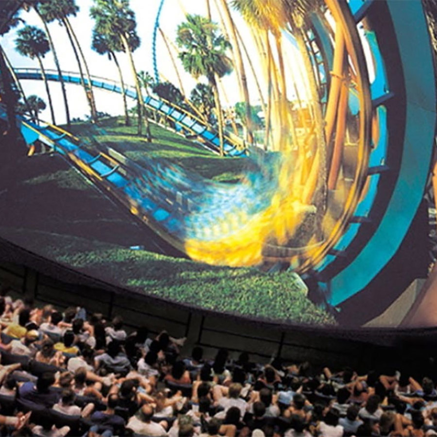 A film showing in the IMAX Dome Theater.