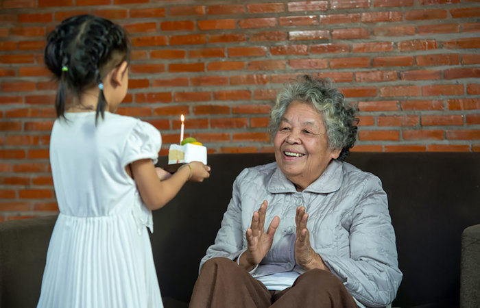 Child with grandparent.