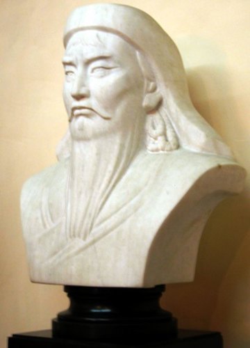 Bust of Genghis Khan.