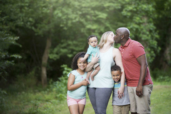 Multiracial family.