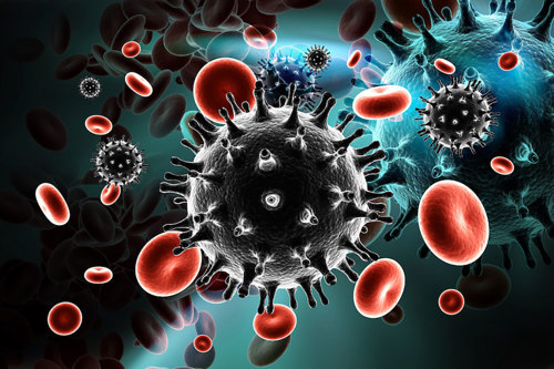 HIV in bloodstream.