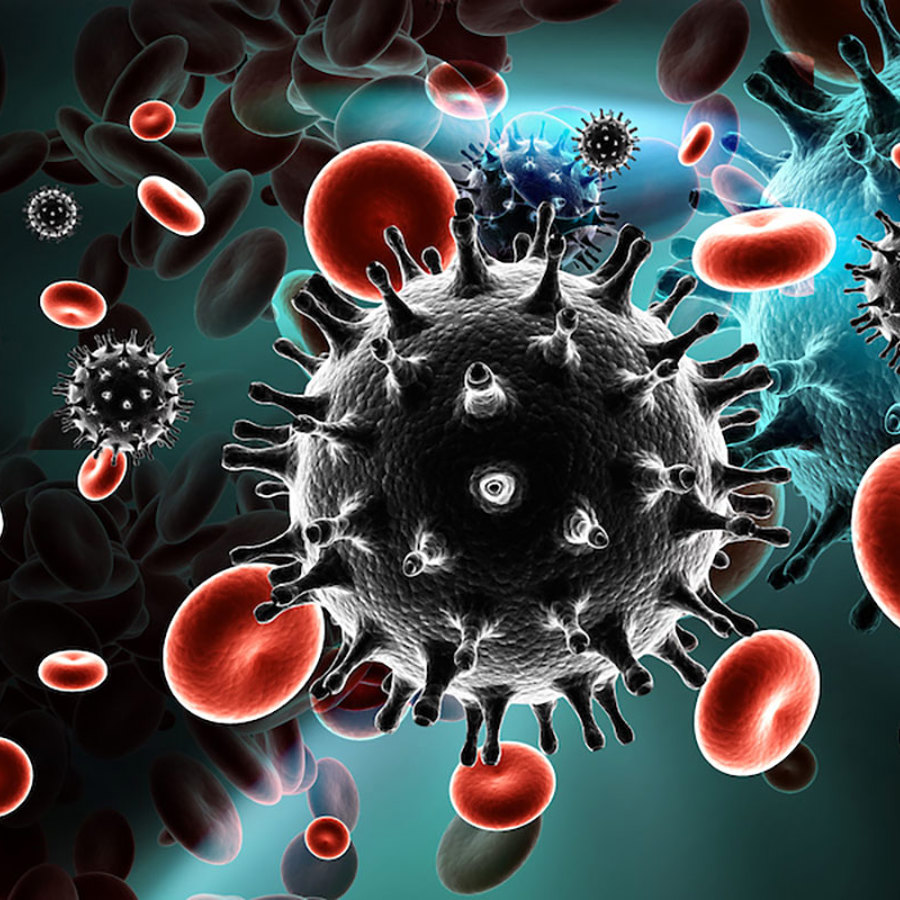 HIV in bloodstream.