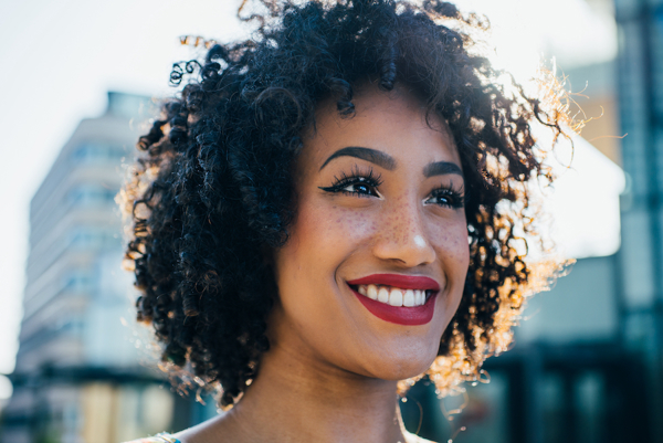 Woman with freckles