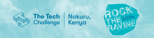The Tech Challenge Kenya logo with Rock the Ravine 2024 theme