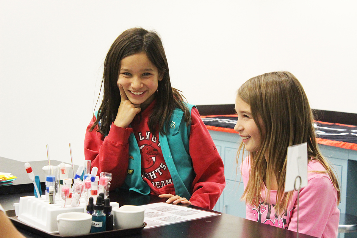 Girl Scout Juniors participating in the Tech Detective program.
