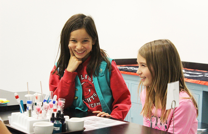 Girl Scout Juniors participating in the Tech Detective program.