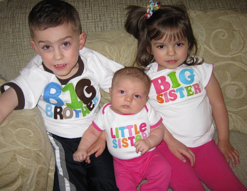 Siblings – Two sisters and one brother.