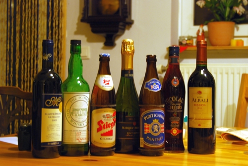Image of many bottles of wine and beer
