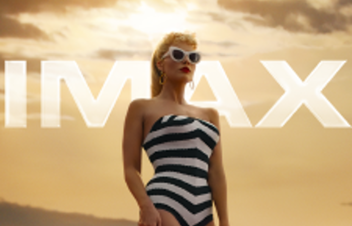 Barbie in IMAX film poster.
