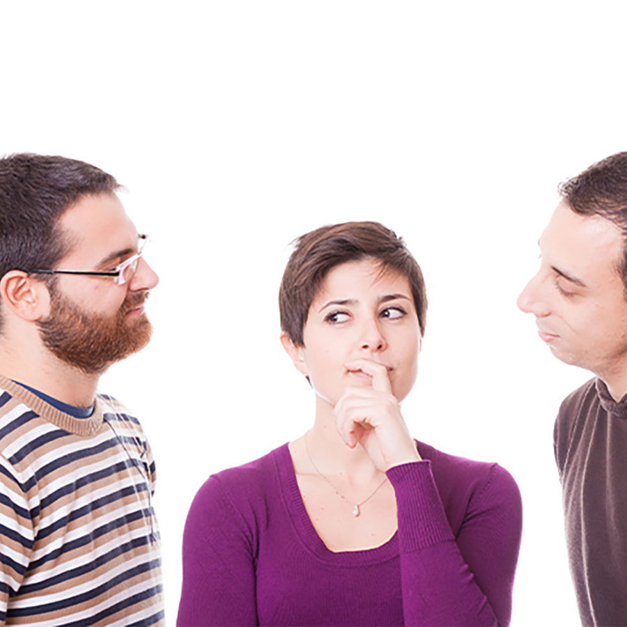 Young woman with two brothers.