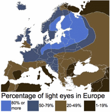 Map of eye color