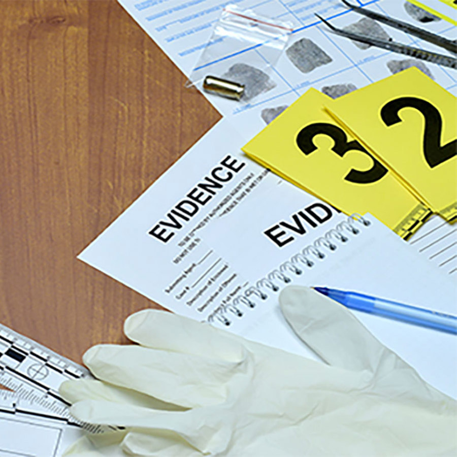 Crime scene investigation materials.