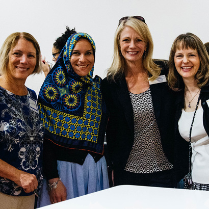 A group of people at a STEM Pathways event.