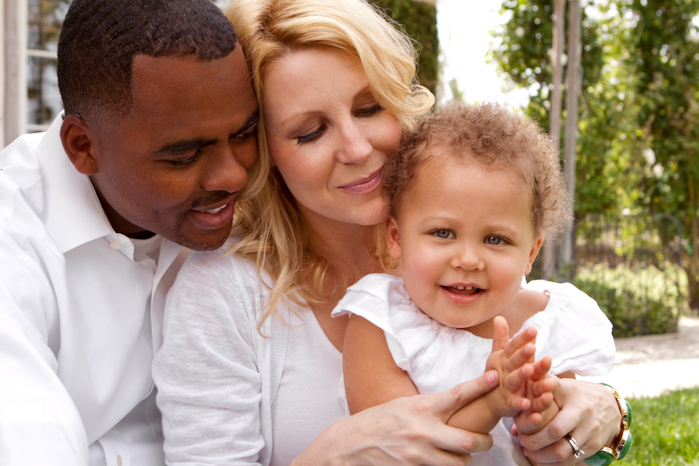 Parents with child.